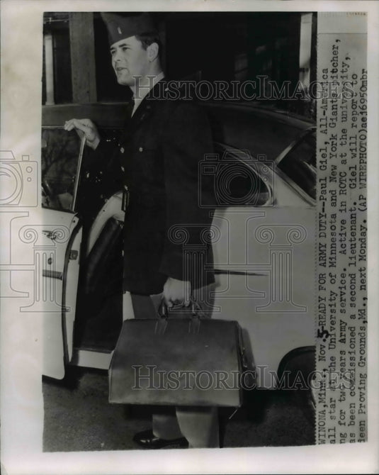 1956 Press Photo Paul Giel has been commissioned a second lieutenant - cvw25301 - Historic Images