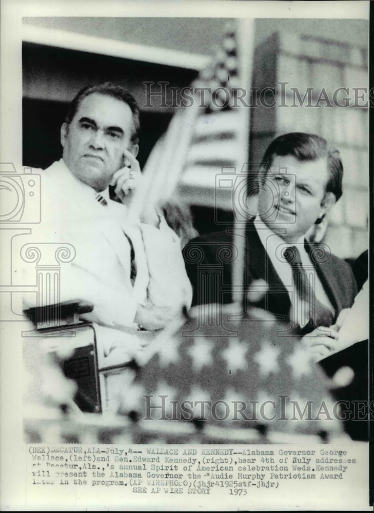 1973 Alabama Governor George Wallace with Senator Edward Kennedy - Historic Images