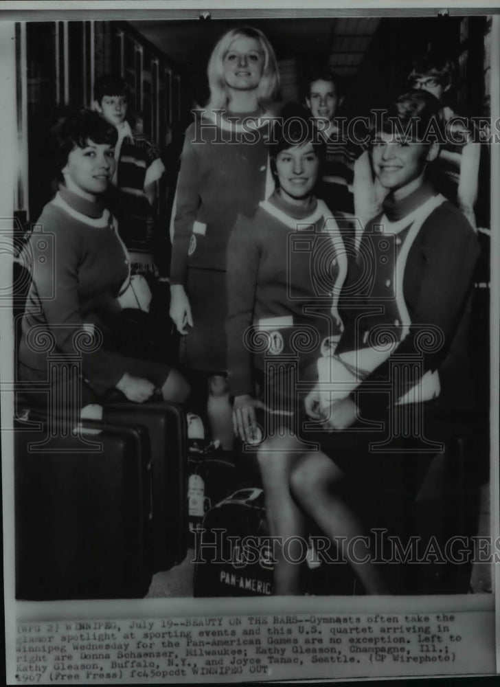 1967 Press Photo U.S. quartet arriving in Winnipeg for the Pan American Games - Historic Images