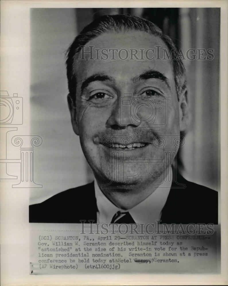 1964 Press Photo Republican Presidential candidate Gov. William W. Scranton - Historic Images