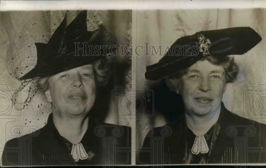 1940 Press Photo Mrs Franklin D Roosevelt's feathers & Furbelows hats - Historic Images