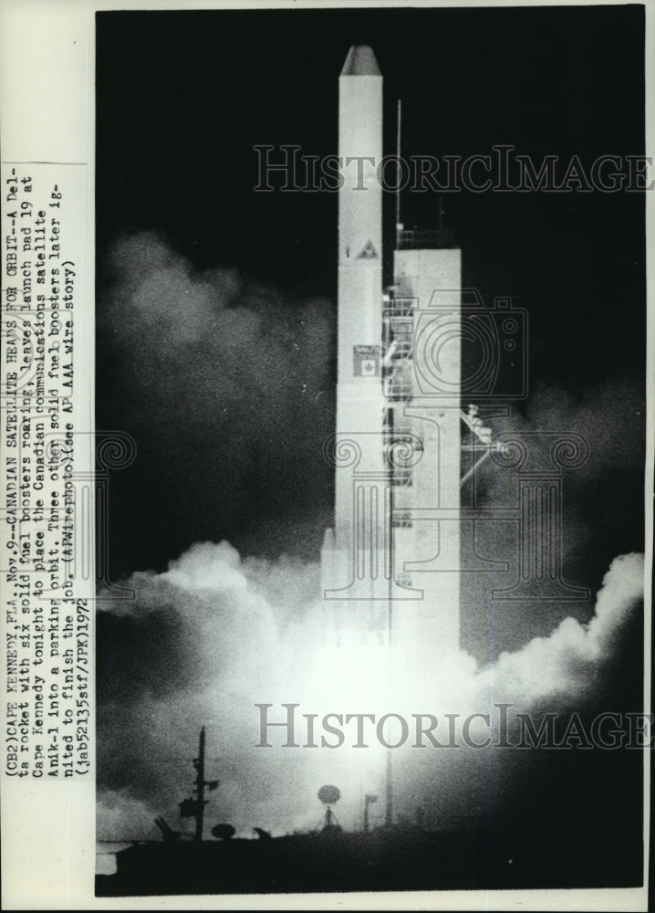 1972 Wire Photo Canadian Communication Satellite Anik-1 heads orbit - cvw27094 - Historic Images