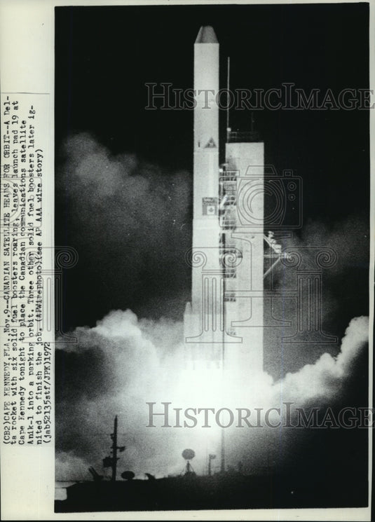 1972 Wire Photo Canadian Communication Satellite Anik-1 heads orbit - cvw27094 - Historic Images