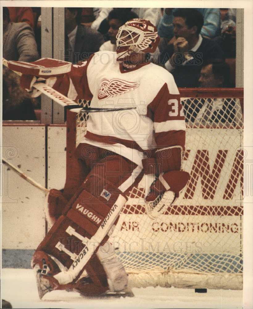 1989 Press Photo Tim Cheveldae Ice hockey goaltender - Historic Images