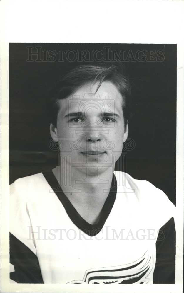 1991 Press Photo Tim Cheveldae Detroit Red Wings goalie - Historic Images