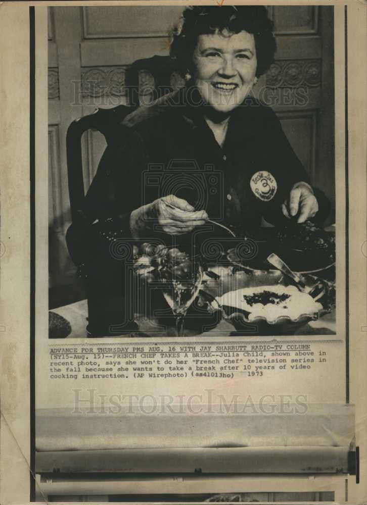 1973 Press Photo Julia Child American chef author - Historic Images