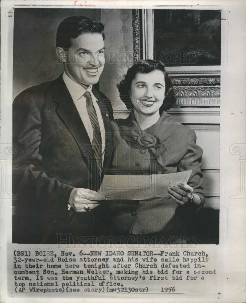 1956 Press Photo Frank Church Idaho Senator - Historic Images