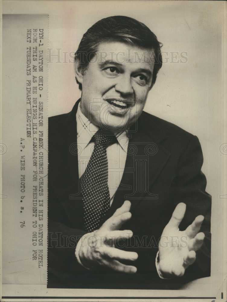 1976 Press Photo Frank Church Presidential candidate - Historic Images