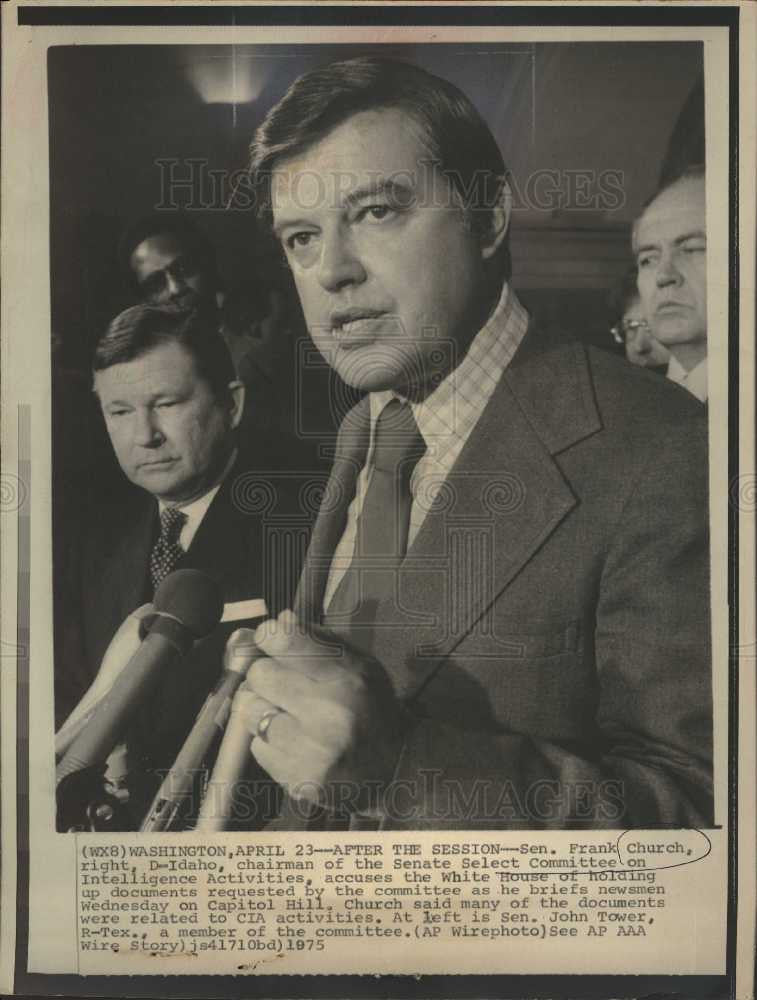 1975 Press Photo Frank Church Senate Select Committee - Historic Images