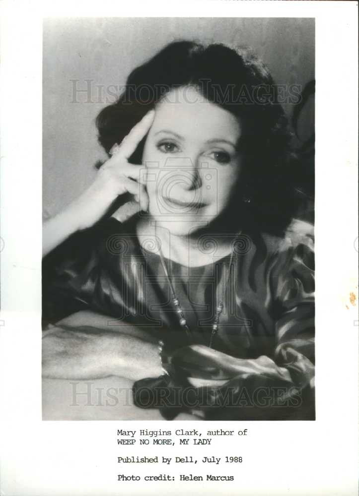 1988 Press Photo Mary Higgins Clark author - Historic Images