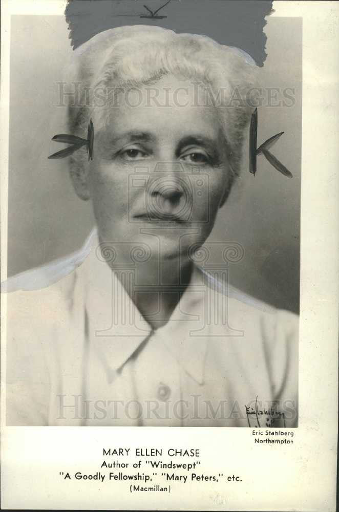 1941 Press Photo Mary Ellen Chase author teacher - Historic Images