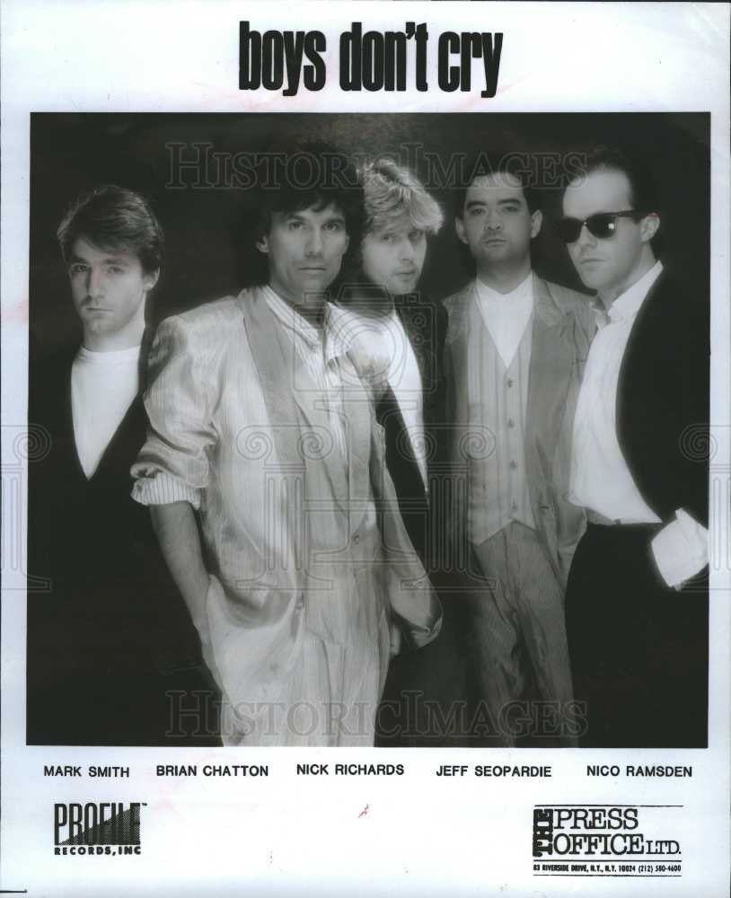 1986 Press Photo Boys Don&#39;t Cry Brian Chatton keyboard - Historic Images