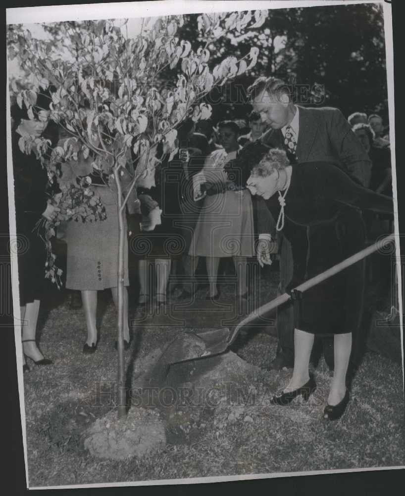 1944 Press Photo Irvin Cobb widow grave author - Historic Images