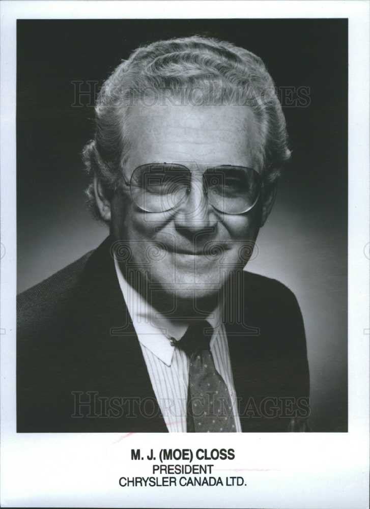 1986 Press Photo M.J.Closs President Chrysler Canada - Historic Images