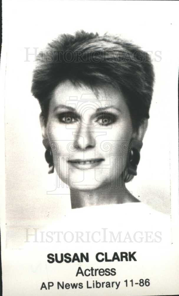 1986 Press Photo Susan Clark - Canadian  Actress - Historic Images