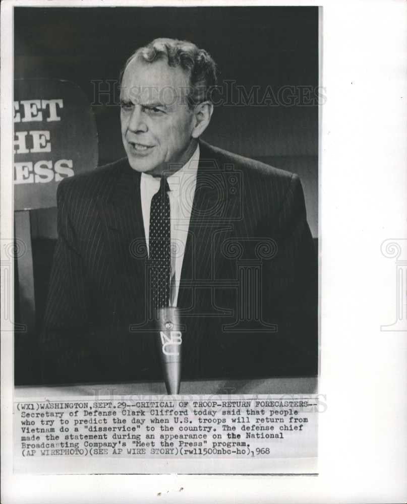 1968 Press Photo Secretary of Defense Clark Clifford - Historic Images