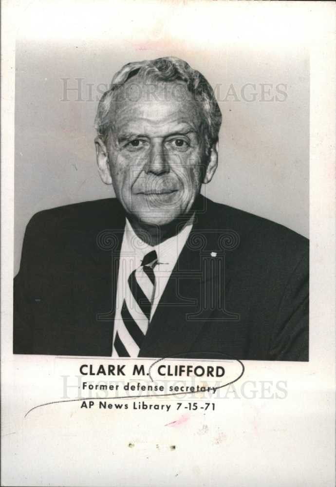 1971 Press Photo Clark M. Clifford Secretary Defense - Historic Images