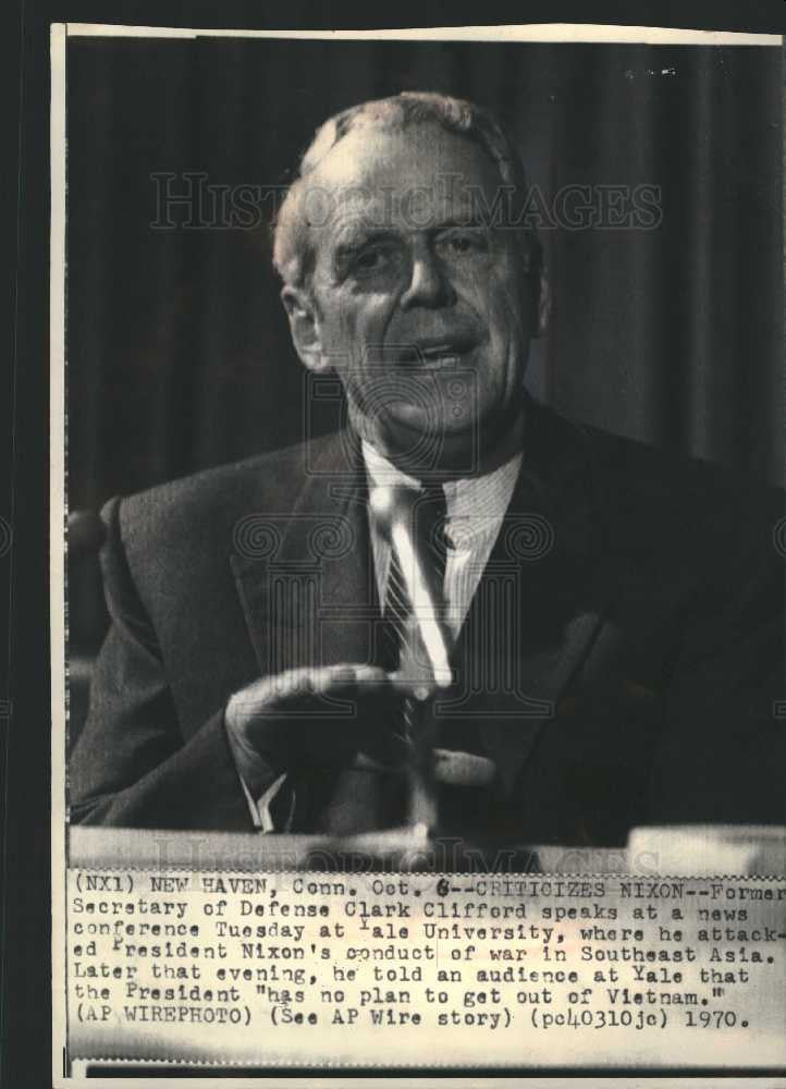 1970 Press Photo Secretary of Defense Clark Clifford - Historic Images