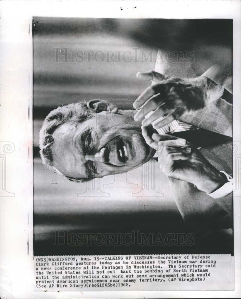 1968 Press Photo Secretary of Defense Clark Clifford - Historic Images