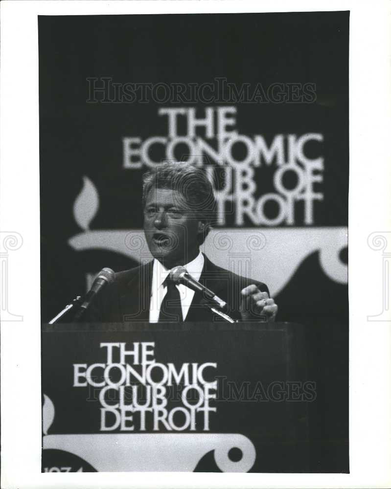 1992 Press Photo Clinton Plitician President US - Historic Images