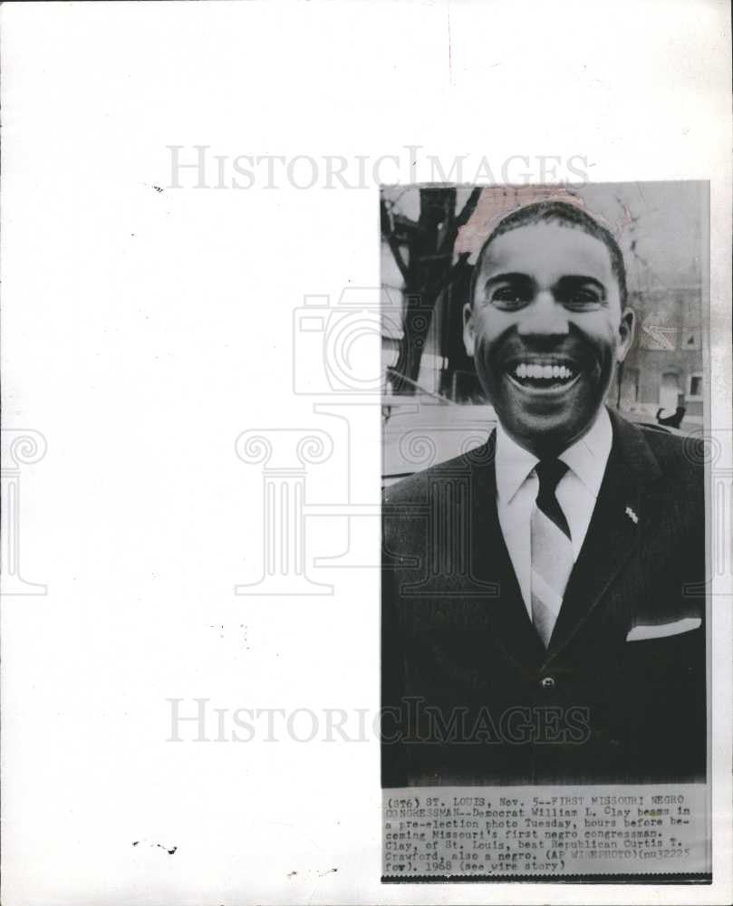 1968 Press Photo Democrat William L. Clay, Missouri - Historic Images