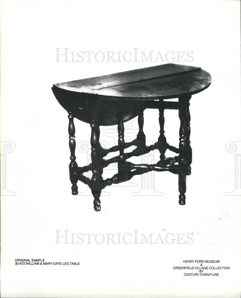 1991 Press Photo FURNITURE HENRY FORD MUSEUM - Historic Images