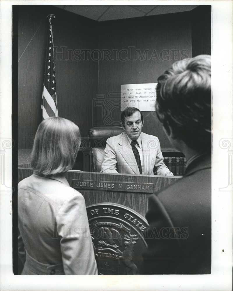 1976 Press Photo Judge James N.Canham  Wayne Country - Historic Images