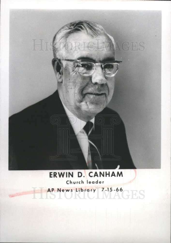1966 Press Photo Erwin D. Canham author Church leader - Historic Images
