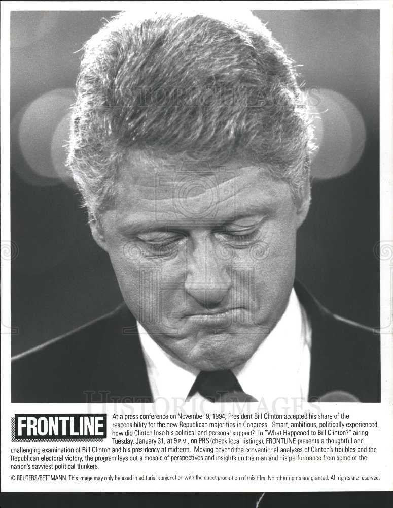 1995 Press Photo Bill Clinton - Historic Images