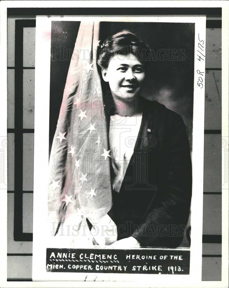 1987 Press Photo Annie Clemenc Heroine Mich  Strike - Historic Images