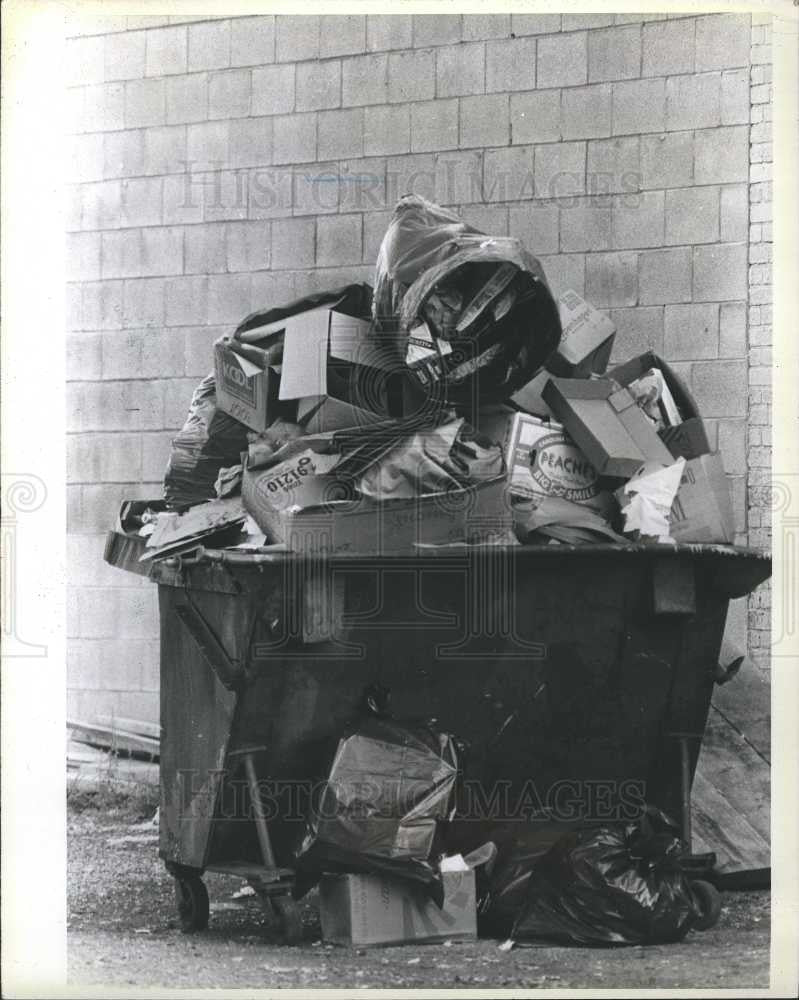 1980 Press Photo Garbage American never recycle - Historic Images