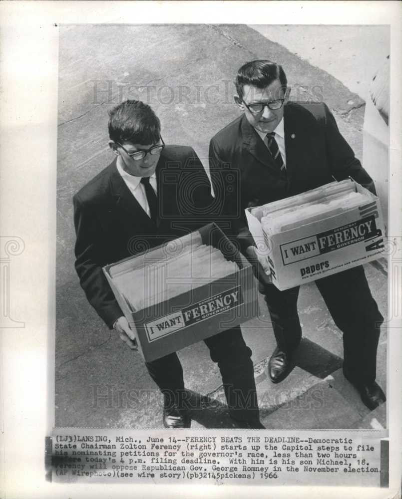 1966 Press Photo Zolton Ferency, Michigan gubernatorial - Historic Images