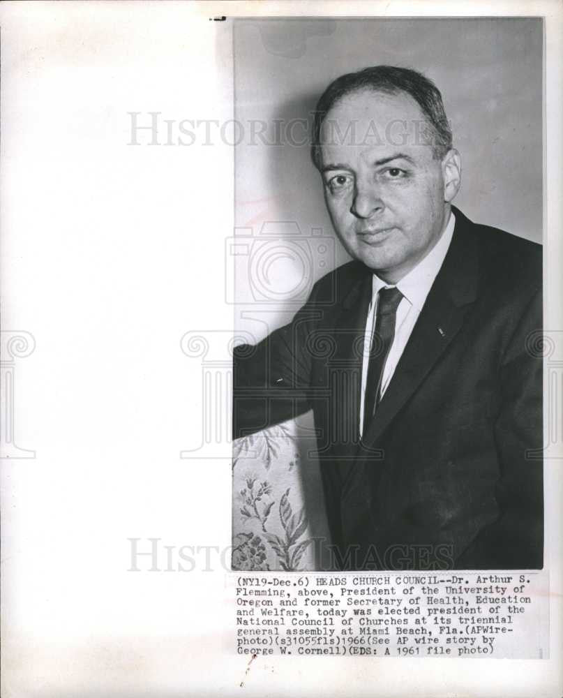 1966 Press Photo Arthur Flemming US Health Secretary - Historic Images