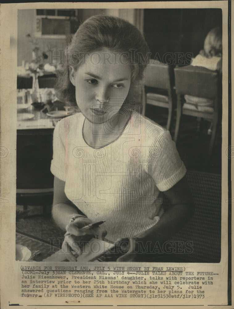 1973 Press Photo Julie Eisenhower US Author - Historic Images