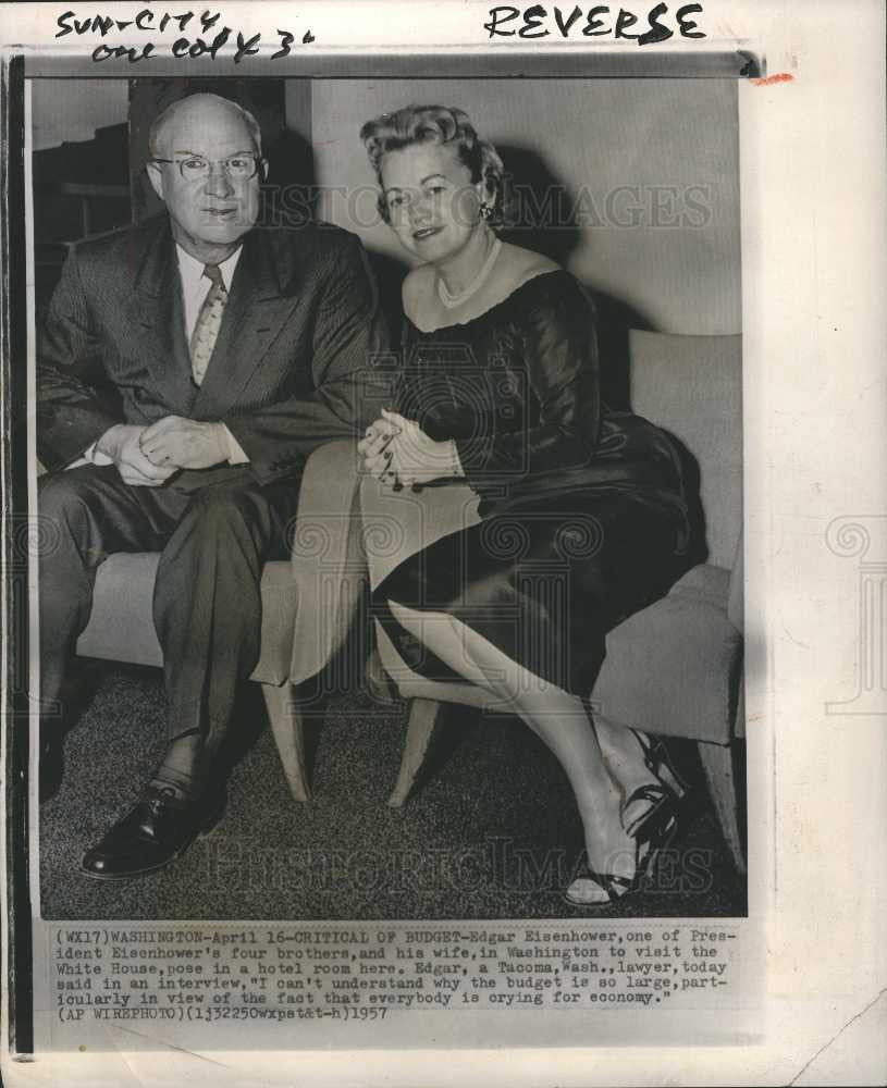 1957 Press Photo Edgar Eisenhower White Washington - Historic Images