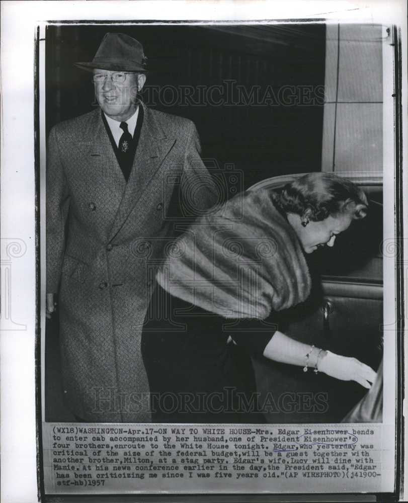 1957 Press Photo Eisenhower brother Edgar wife - Historic Images