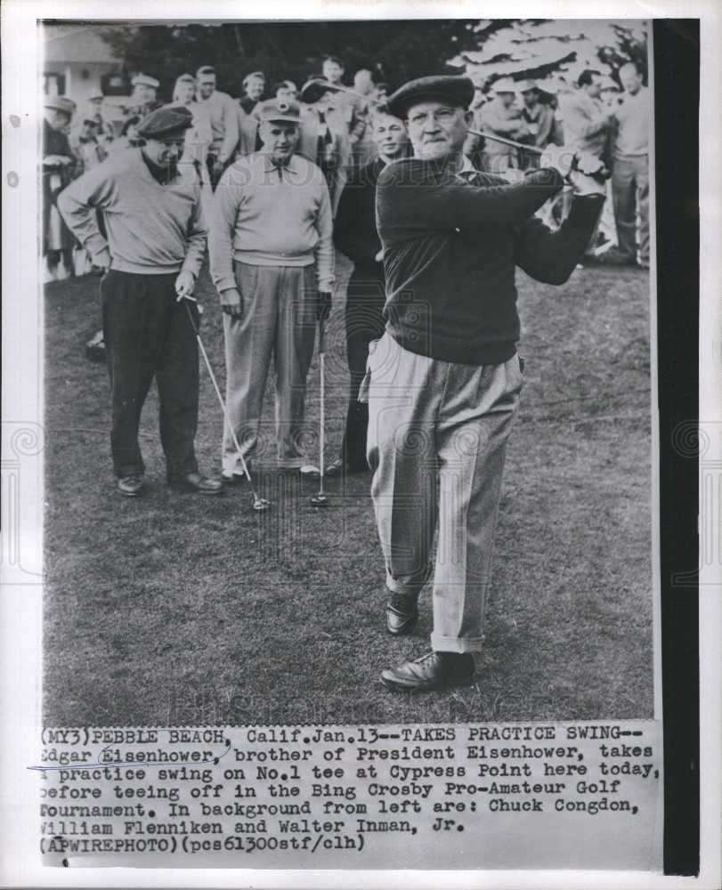 1958 Press Photo Edgar Eisenhower golf Cypress Point - Historic Images