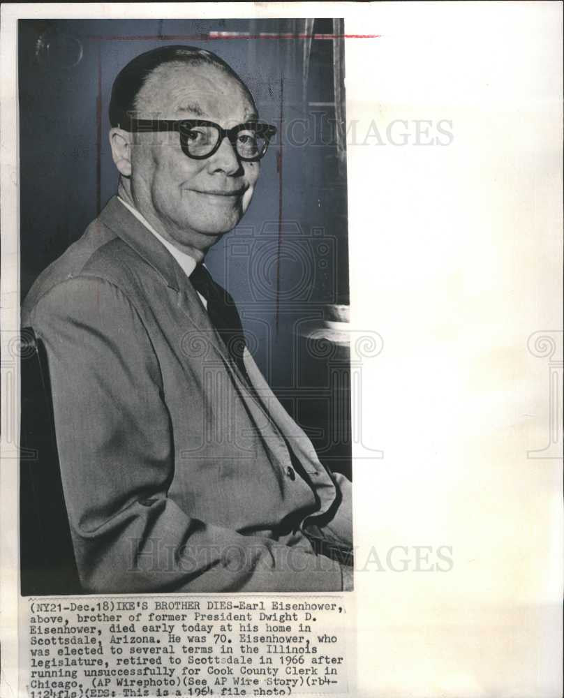 1968 Press Photo Earl Dewey Eisenhower - Historic Images