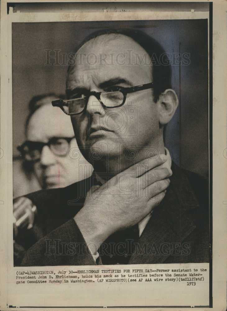1973 Press Photo John Ehrliehman Watergate Committee - Historic Images