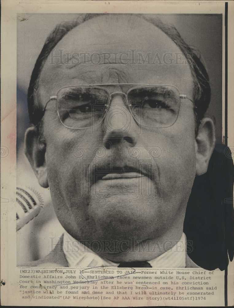 1974 Press Photo John D. Ehrlichman President - Historic Images