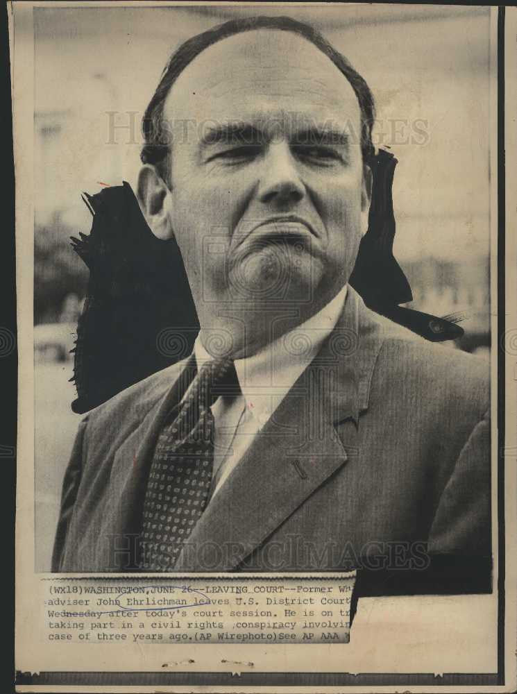 1974 Press Photo John Ehrlichman Trial Watergate - Historic Images