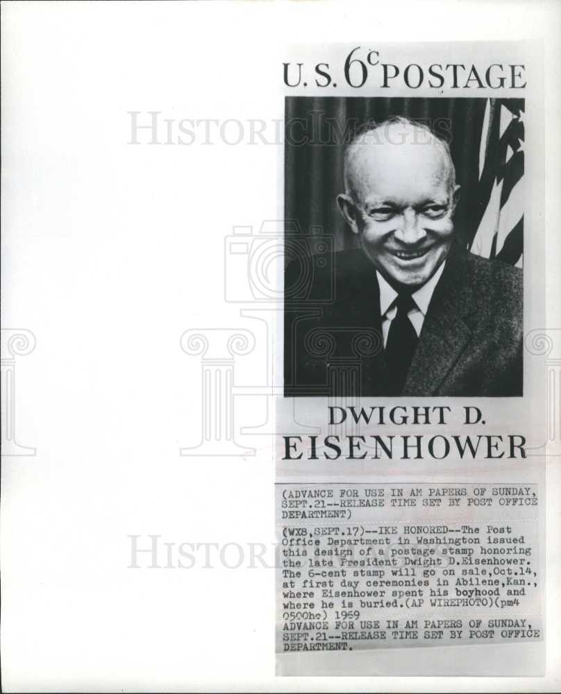 1969 Press Photo Eisenhower stamp - Historic Images