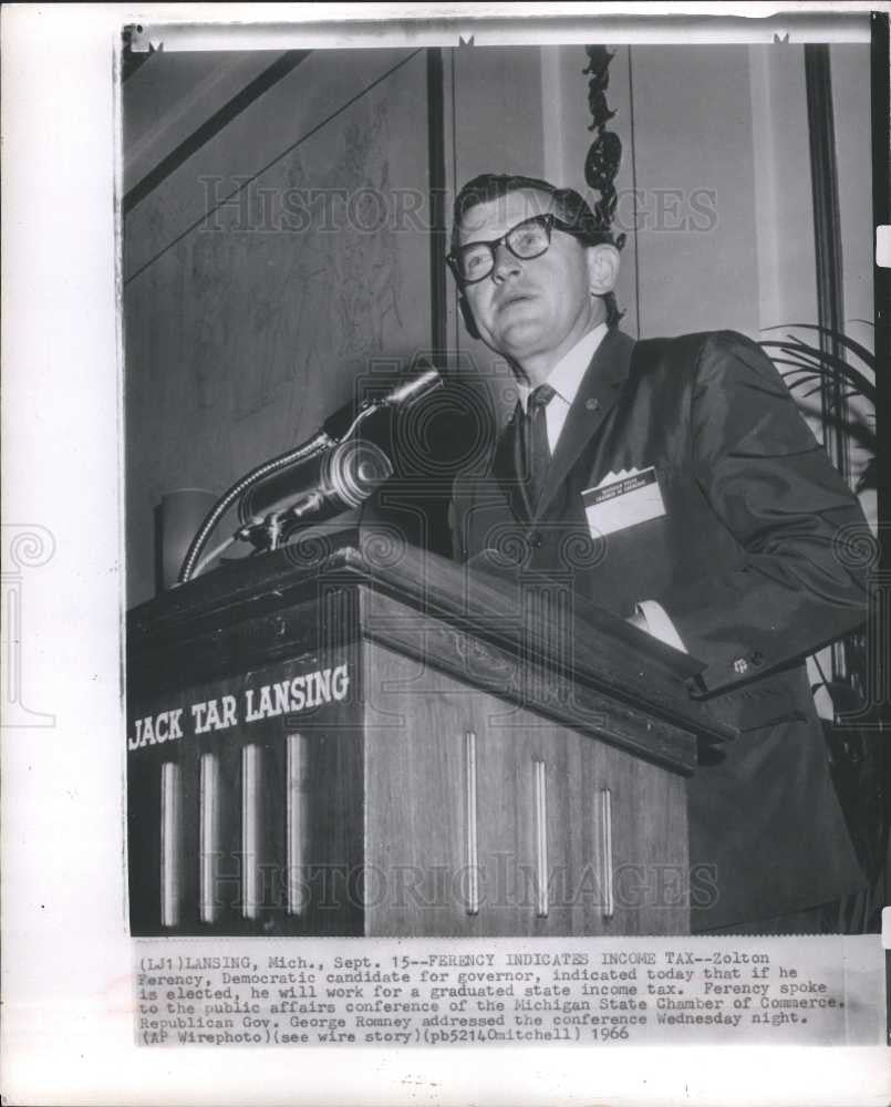 1966 Press Photo Zolton Ferency democratic candidate - Historic Images