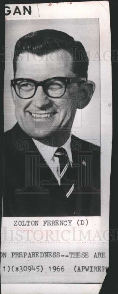 1966 Press Photo Zolton Ferency  - American Lawyer - Historic Images