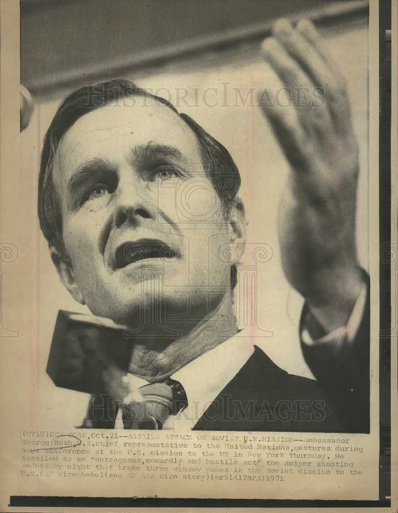 1971 Press Photo George HW Bush United Nations - Historic Images