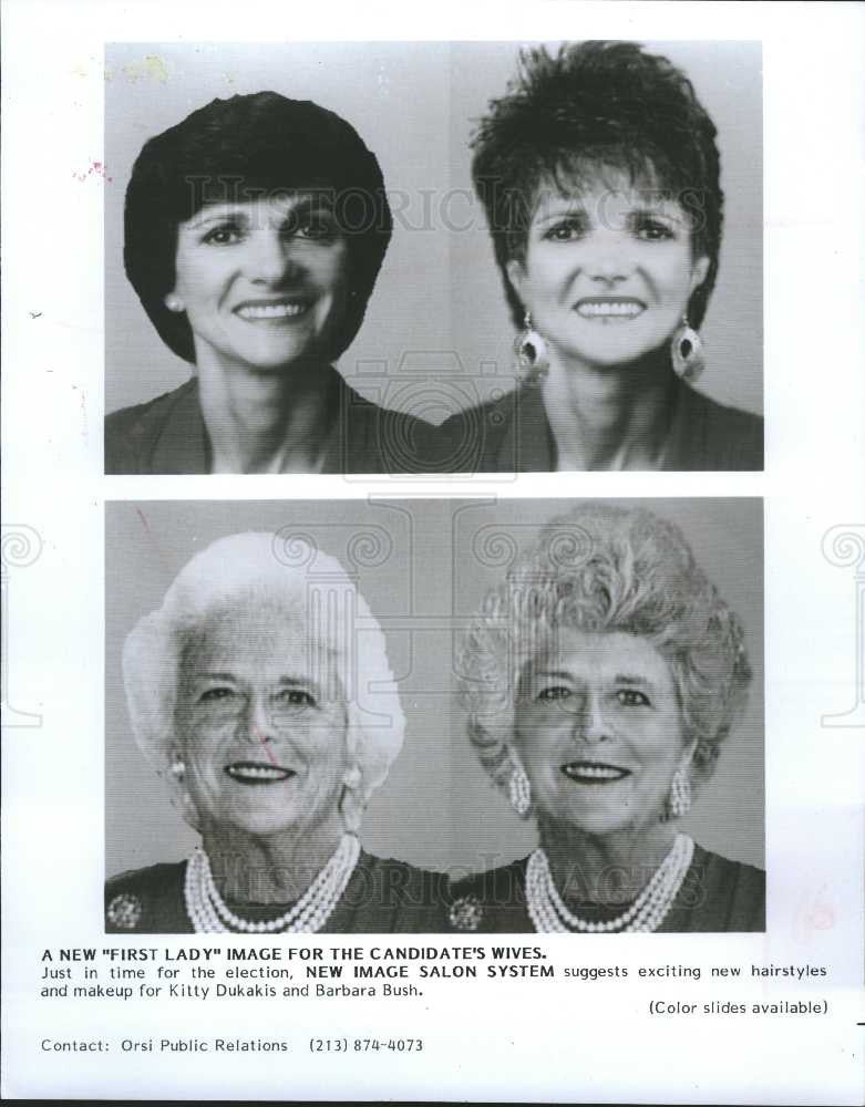 1988 Press Photo kitty dukakis barbara bush - Historic Images