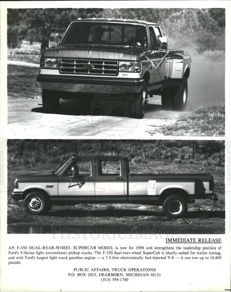 1988 Press Photo Ford - Trucks - Historic Images