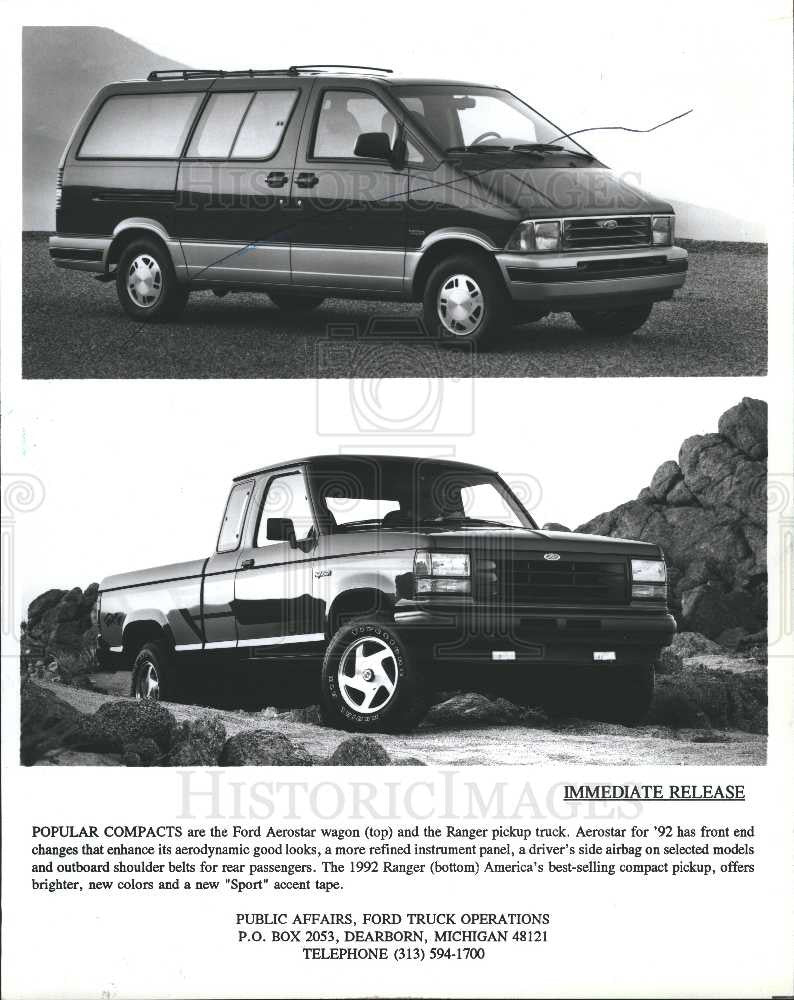 1991 Press Photo Ford Motor Co - Truck - Historic Images