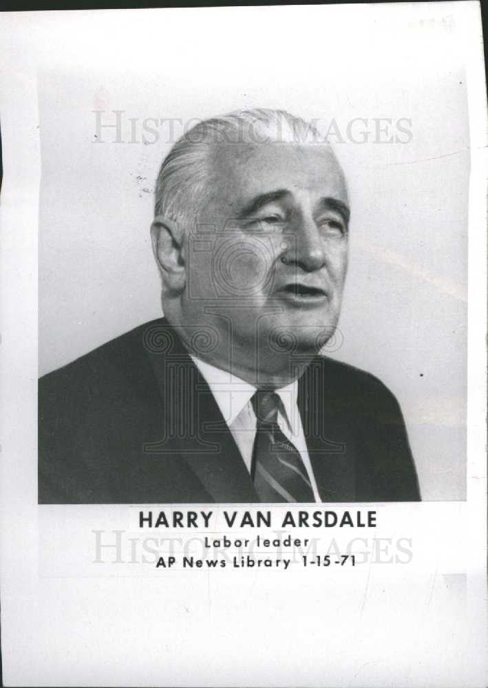 1971 Press Photo Harry Van Arsdale Labor Leader - Historic Images