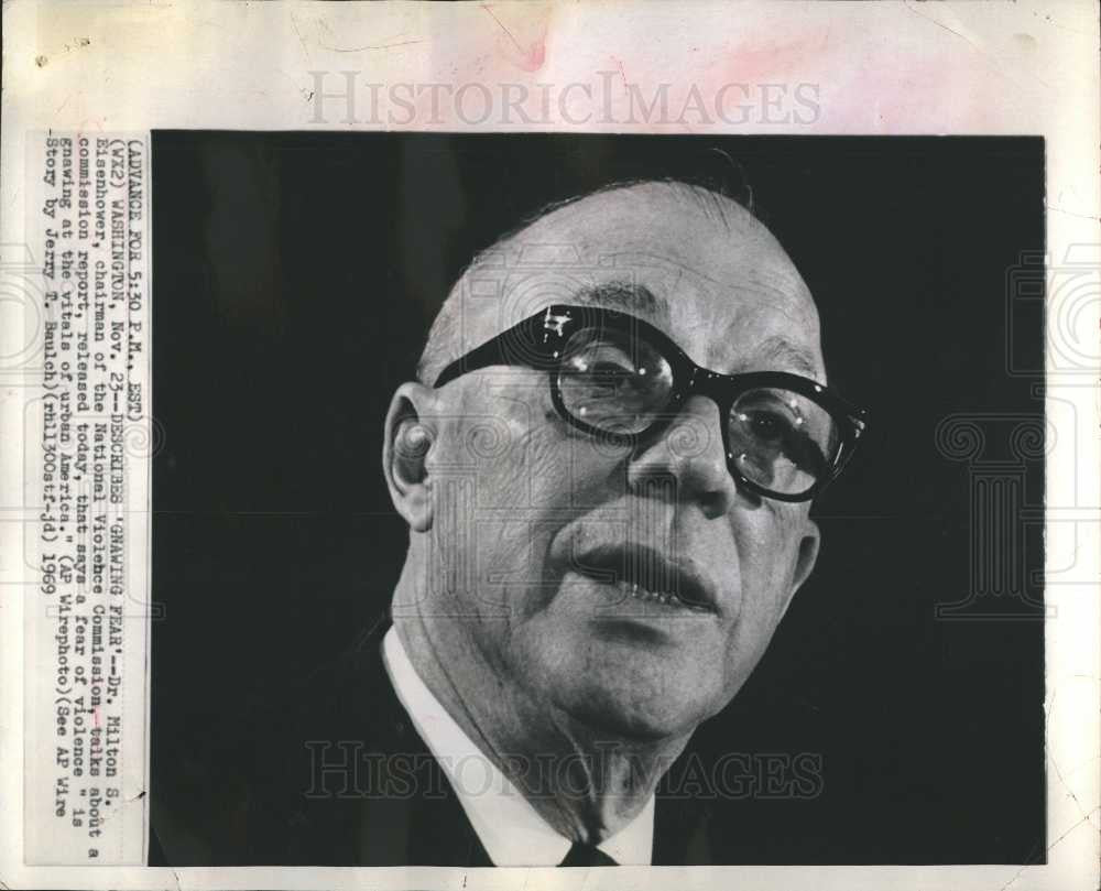 1969 Press Photo Dr. Milton S. Eisenhower - Historic Images
